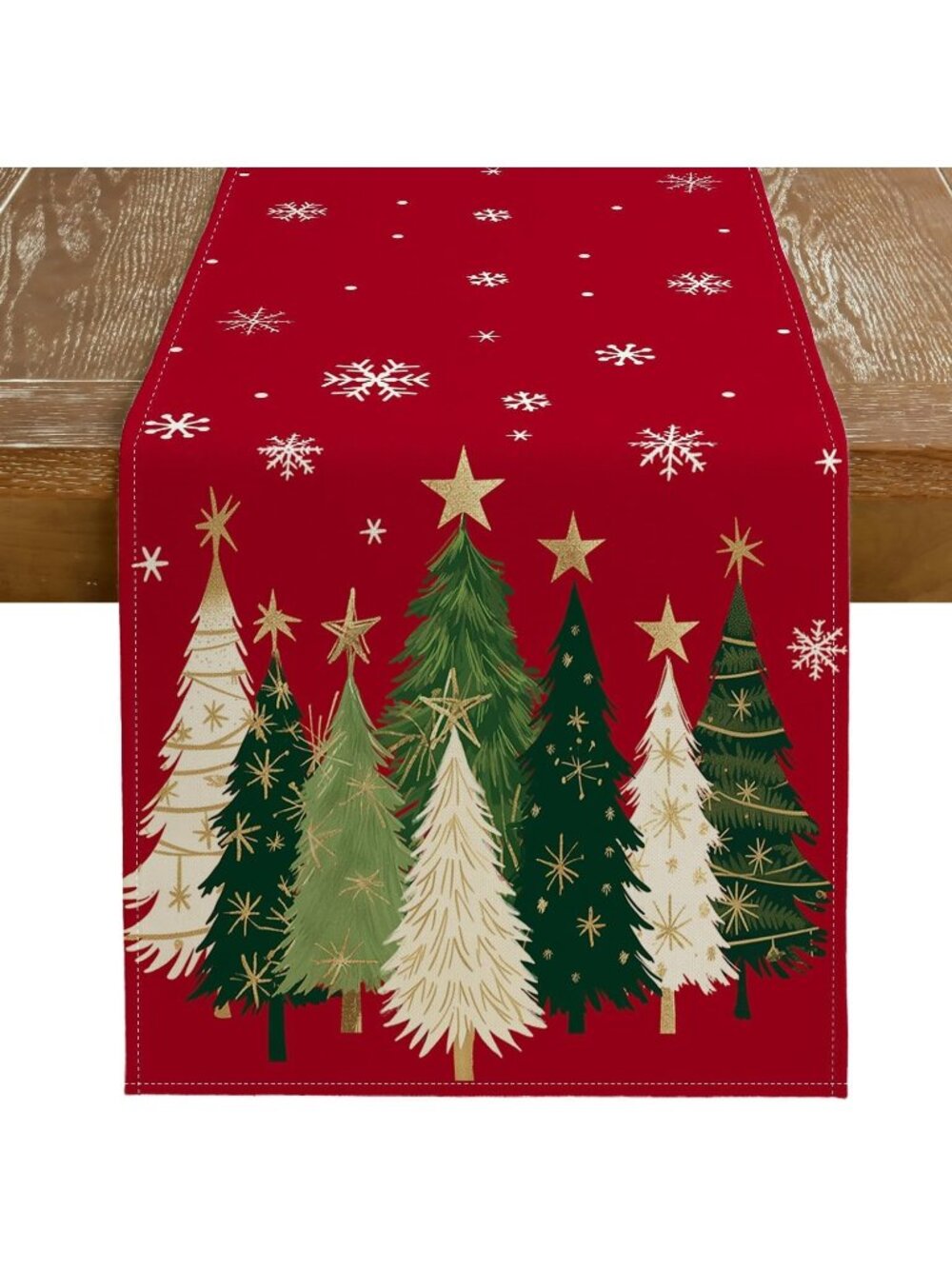 New Christmas Table Runner 13x72 Inch, Winter Holiday Farmhouse Decor (Red)